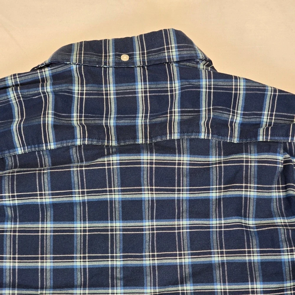 LL‎ Bean Mens Traditional Fit Blue Plaid Long Sleeve Button Down Shirt Large